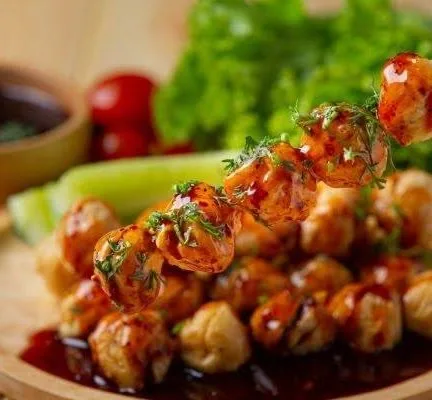 ลูกชิ้นทอด&ข้าวไข่เจียว+ไข่ดาว