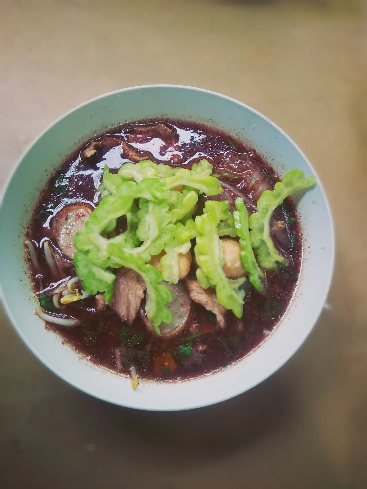 เปิดพุงก๋วยเตี๋ยวหมูน้ำตก(พริกผัดเผ็ดเเซบ)